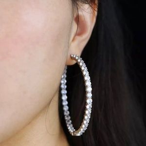 rhinestone hoop earrings, 55mm Big Hoop Earrings for Women Round Circle …
